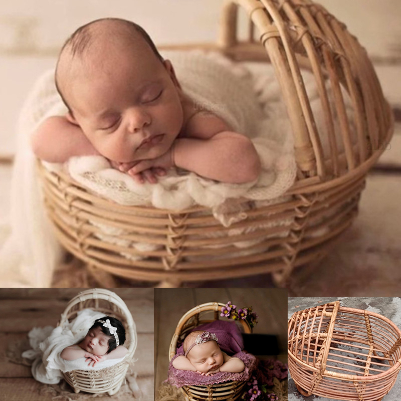 Photography Cheat Sheet - Puntelli per fotografia neonato Rattan contenitore